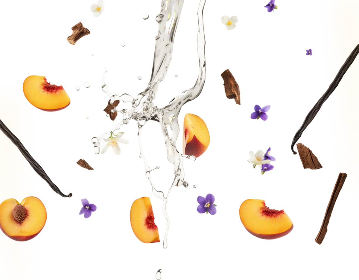 Notes olfactives Peche Velours : peche, violette, fleur d oranger, vanille, bois
